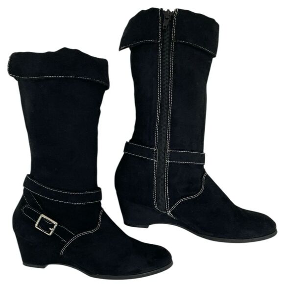 Zodiac Sidney Black Suede Cozy Mid-Calf Winter Boot Women's Size 4 - Picture 2 of 9